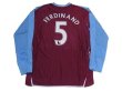 Photo2: West Ham Utd 2007-2008 Home Long Sleeve Shirt #5 Ferdinand (2)