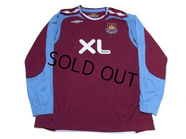 Photo1: West Ham Utd 2007-2008 Home Long Sleeve Shirt #5 Ferdinand (1)