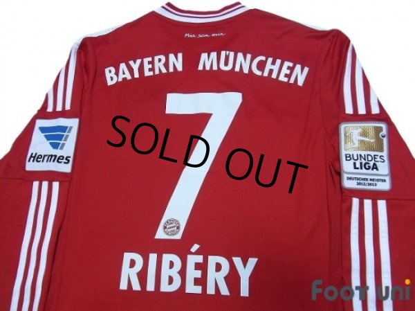 Photo4: Bayern Munchen 2013-2014 Home Long Sleeve Shirt #7 Ribery Bundesliga Patch/Badge Hermes Patch/Badge  (4)