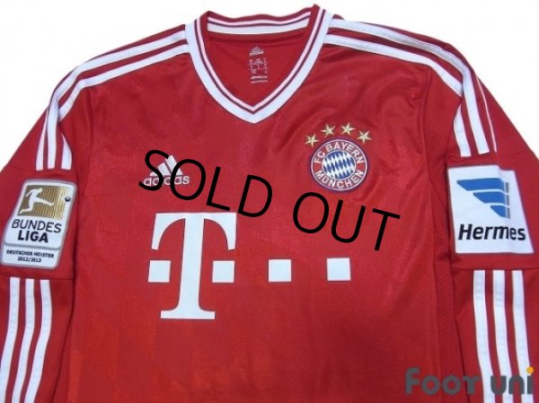 Photo3: Bayern Munchen 2013-2014 Home Long Sleeve Shirt #7 Ribery Bundesliga Patch/Badge Hermes Patch/Badge  (3)