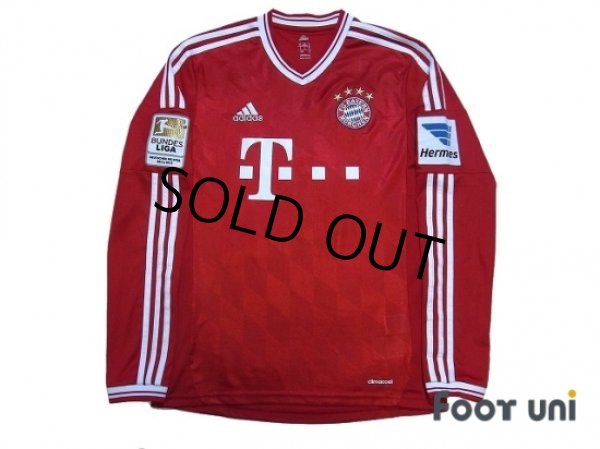 Photo1: Bayern Munchen 2013-2014 Home Long Sleeve Shirt #7 Ribery Bundesliga Patch/Badge Hermes Patch/Badge  (1)