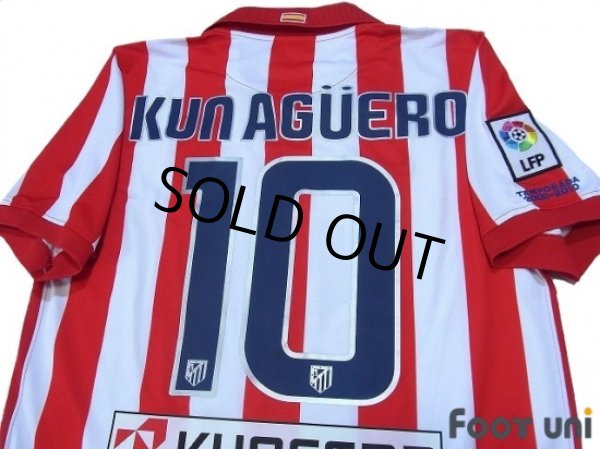 Photo4: Atletico Madrid 2009-2010 Home Shirt #10 Kun Aguero LFP Patch/Badge (4)