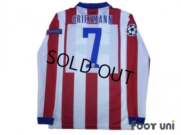 Photo2: Atletico Madrid 2014-2015 Home Authentic Long Sleeve Shirt #7 Griezmann (2)