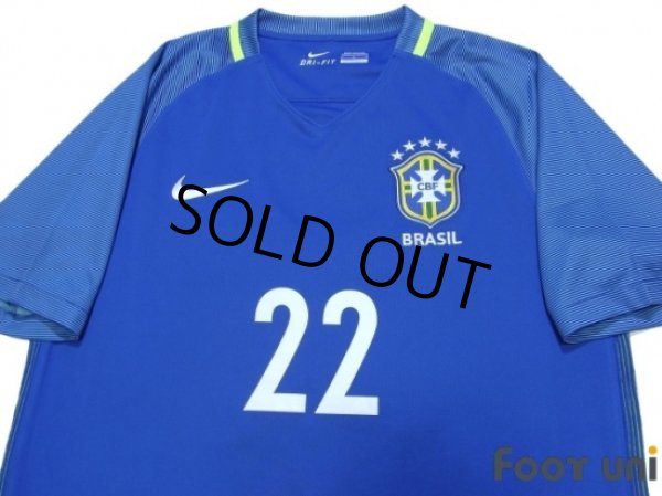 Photo3: Brazil 2016 Away Shirt #22 Philippe Coutinho (3)