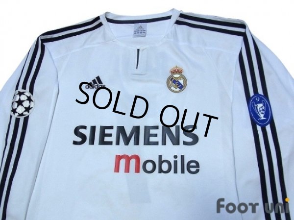 Photo3: Real Madrid 2003-2004 Home Long Sleeve Shirt #7 Raul Champions League Patch/Badge UEFA Champions League Trophy Patch/Badge - 9 (3)