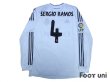 Photo2: Real Madrid 2013-2014 Home Long Sleeve Shirt #4 Sergio Ramos w/tags LFP Patch/Badge (2)