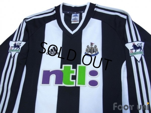 Photo3: Newcastle 2001-2003 Home Long Sleeve Shirt #9 Shearer The F.A. Premier League Patch/Badge (3)