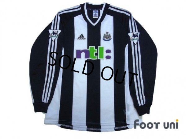 Photo1: Newcastle 2001-2003 Home Long Sleeve Shirt #9 Shearer The F.A. Premier League Patch/Badge (1)