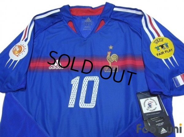 Photo3: France 2004 Home Authentic Shirt #10 Zidane UEFA Euro 2004 Patch/Badge UEFA Fair Play Patch/Badge w/tags (3)