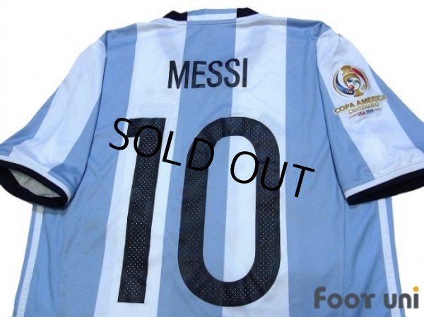 Photo4: Argentina 2016 Home Shirt and Shorts Set #10 Messi Copa America Centenario USA2016 Patch/Badge (4)