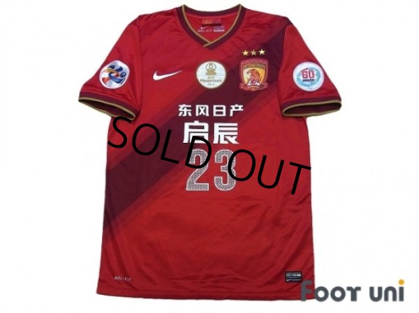 Photo1: Guangzhou Evergrande FC 2014 Home Shirt #23 Diamanti AFC CHAMPIONS 2013 Patch/Badge ACL Patch/Badge w/tags (1)