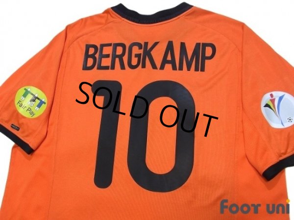 Photo4: Netherlands Euro 2000 Home Shirt #10 Bergkamp UEFA Euro 2000 Patch/Badge UEFA Fair Play Patch/Badge (4)