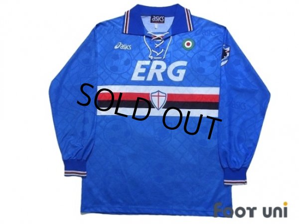 Photo1: Sampdoria 1994-1995 Home Long Sleeve Shirt #10 (1)