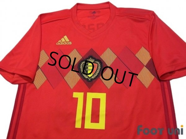 Photo3: Belgium 2018 Home Shirt #10 E.Hazard w/tags (3)