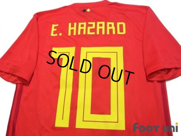 Photo4: Belgium 2018 Home Shirt #10 E.Hazard w/tags (4)