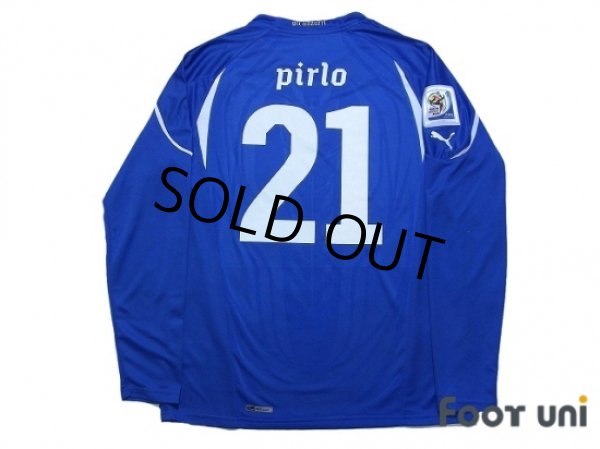 Photo2: Italy 2010 Home Long Sleeve Shirt #21 Pirlo w/tags (2)