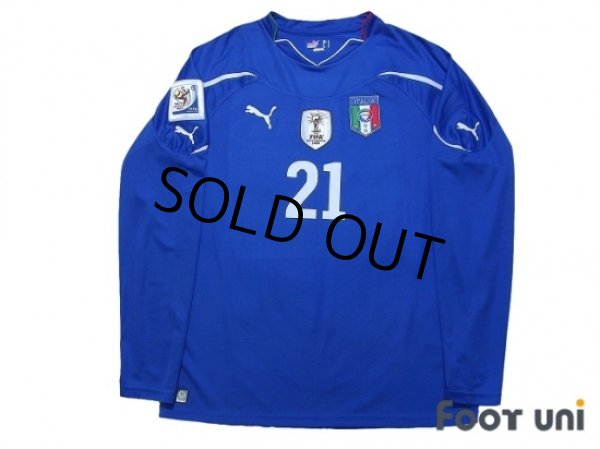 Photo1: Italy 2010 Home Long Sleeve Shirt #21 Pirlo w/tags (1)