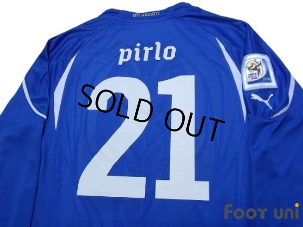Photo4: Italy 2010 Home Long Sleeve Shirt #21 Pirlo w/tags (4)