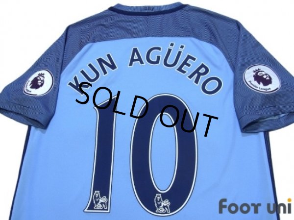 Photo4: Manchester City 2016-2017 Home Shirt #10 Kun Aguero Premier League Patch/Badge w/tags (4)