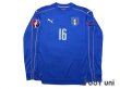 Photo1: Italy 2016 Home Long Sleeve Shirt #16 De Rossi UEFA Euro 2016 Patch/Badge Respect Patch/Badge w/tags (1)