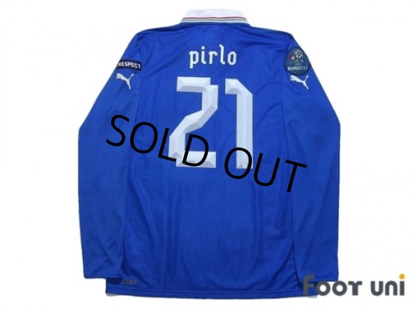 Photo2: Italy 2012 Home Long Sleeve Shirt #21 Pirlo UEFA Euro 2012 Patch/Badge Respect Patch/Badge w/tags (2)