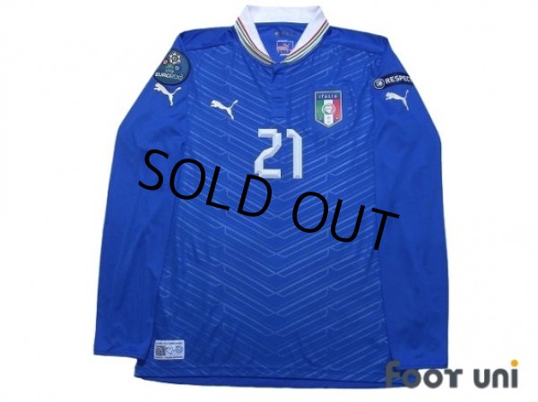 Photo1: Italy 2012 Home Long Sleeve Shirt #21 Pirlo UEFA Euro 2012 Patch/Badge Respect Patch/Badge w/tags (1)