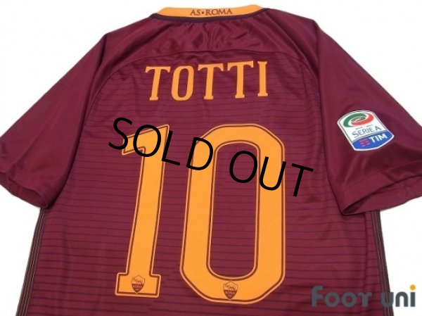 Photo4: AS Roma 2016-2017 Home Shirt #10 Totti Serie A Tim Patch/Badge w/tags (4)