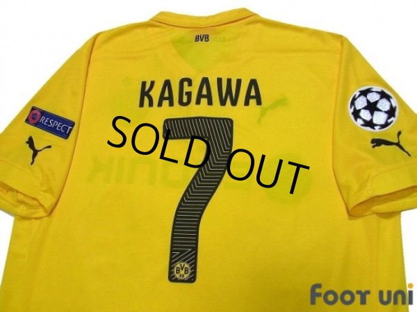 Photo4: Borussia Dortmund 2014-2015 Home Shirt  #7 Kagawa Champions League Patch/Badge Respect Patch/Badge w/tags (4)