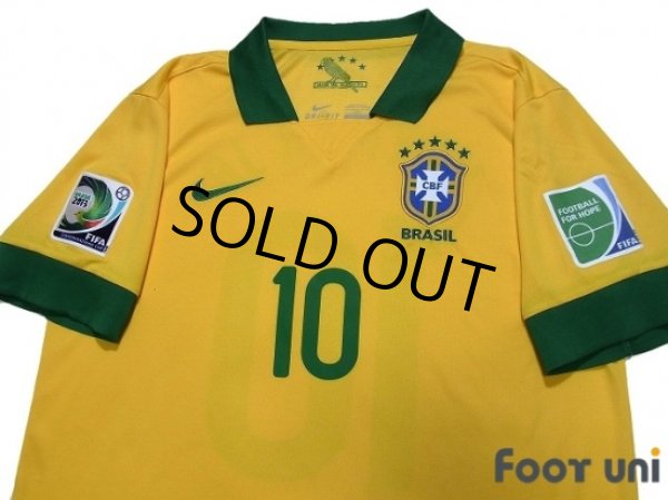 Photo3: Brazil 2013 Home Shirt #10 Neymar JR Confederations Cup Brazil 2013 Patch/Badge (3)