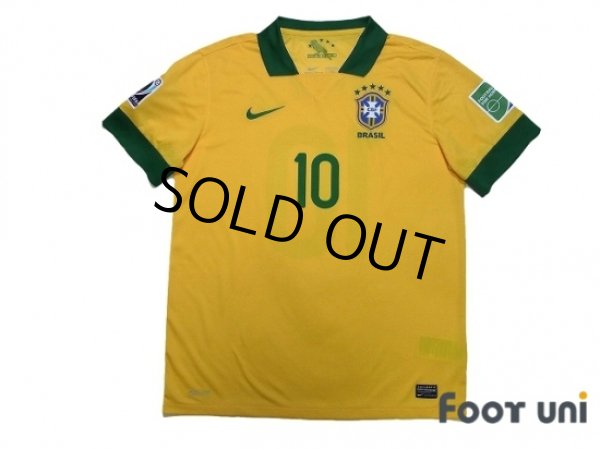 Photo1: Brazil 2013 Home Shirt #10 Neymar JR Confederations Cup Brazil 2013 Patch/Badge (1)