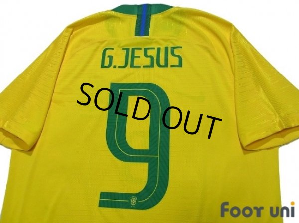 Photo4: Brazil 2018 Home Authentic Shirt #9 Gabriel Jesus w/tags (4)