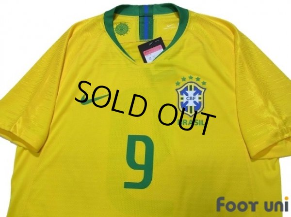 Photo3: Brazil 2018 Home Authentic Shirt #9 Gabriel Jesus w/tags (3)