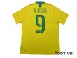 Photo2: Brazil 2018 Home Authentic Shirt #9 Gabriel Jesus w/tags (2)