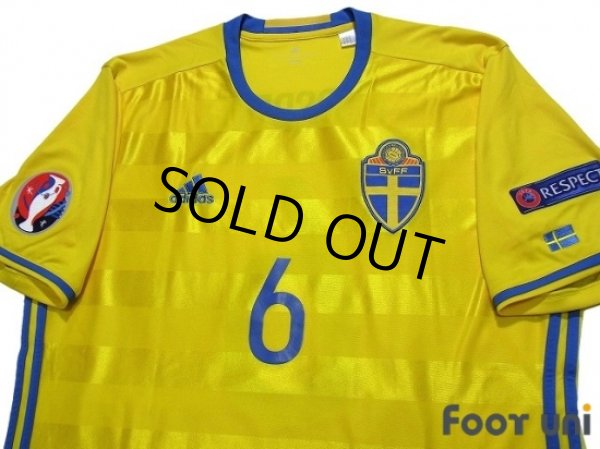 Photo3: Sweden Euro 2016 Home Shirt #6 Forsberg UEFA Euro 2016 Patch/Badge Respect Patch/Badge (3)
