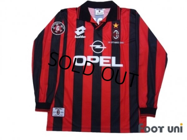 Photo1: AC Milan 1997-1998 Home Long Sleeve Shirt #6 Baresi w/tags (1)