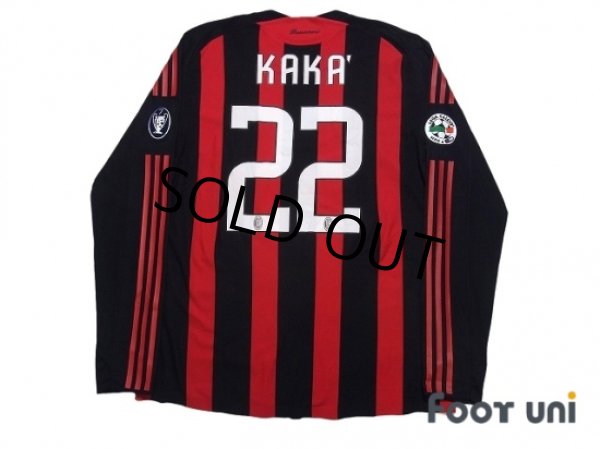 AC Milan 2008 2009 Home Match Issue Long Sleeve Shirt 22 Kaka