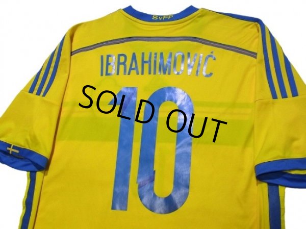 Photo4: Sweden 2014 Home Shirt #10 Ibrahimovic (4)