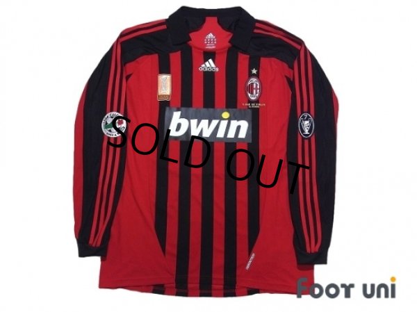 Photo1: AC Milan 2007-2008 Home Match Issue Long Sleeve Shirt #3 Maldini (1)