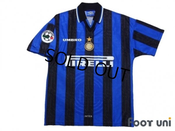 Photo1: Inter Milan 1997-1998 Home Shirt #10 Ronaldo Lega Calcio Patch/Badge (1)