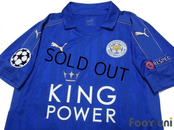 Photo3: Leicester City 2016-2017 Home Shirt #20 Okazaki Champions League Patch/Badge Respect Patch/Badge (3)