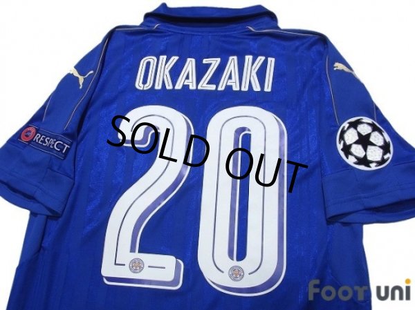 Photo4: Leicester City 2016-2017 Home Shirt #20 Okazaki Champions League Patch/Badge Respect Patch/Badge (4)