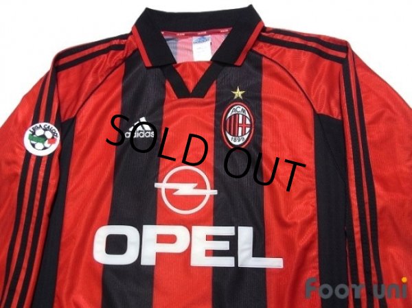 Photo3: AC Milan 1998-1999 Home Long Sleeve Shirt #3 Maldini Lega Calcio Patch/Badge (3)