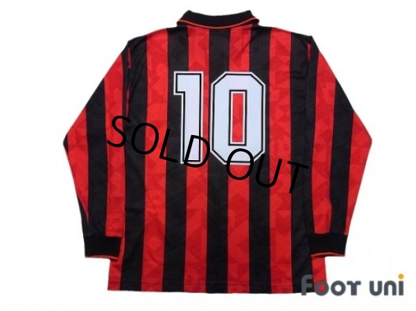Photo2: AC Milan 1994-1995 Home Long Sleeve Shirt #10 Scudetto Patch/Badge (2)