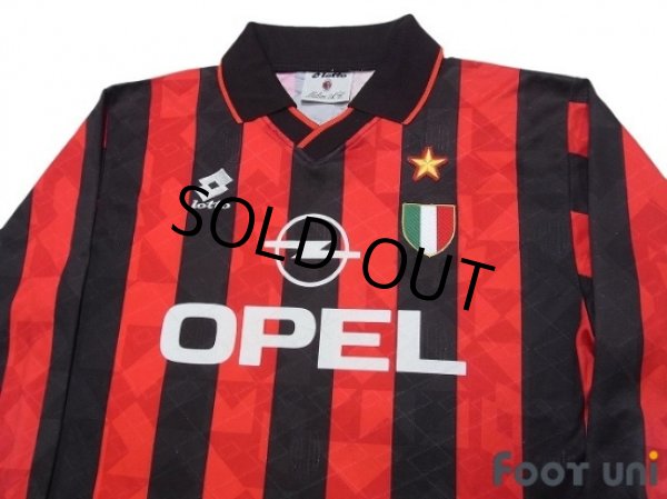 Photo3: AC Milan 1994-1995 Home Long Sleeve Shirt #10 Scudetto Patch/Badge (3)