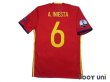 Photo2: Spain 2016 Home Authentic Shirt #6 A.Iniesta UEFA Euro 2012 Champions Patch/Badge Respect Patch/Badge w/tags (2)