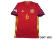 Photo1: Spain 2016 Home Authentic Shirt #6 A.Iniesta UEFA Euro 2012 Champions Patch/Badge Respect Patch/Badge w/tags (1)