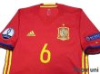 Photo3: Spain 2016 Home Authentic Shirt #6 A.Iniesta UEFA Euro 2012 Champions Patch/Badge Respect Patch/Badge w/tags (3)