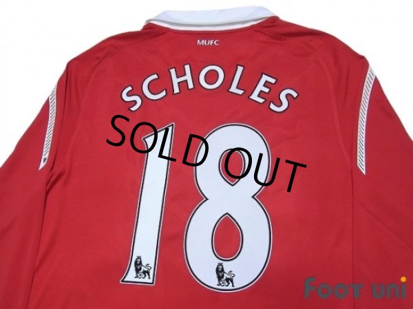Photo4: Manchester United 2010-2011 Home Long Sleeve Shirt #18 Scholes (4)