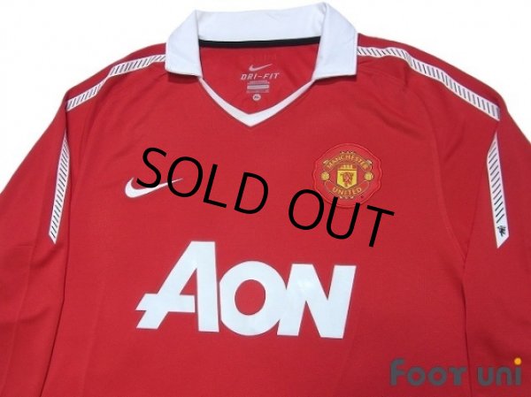 Photo3: Manchester United 2010-2011 Home Long Sleeve Shirt #18 Scholes (3)