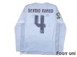 Photo2: Real Madrid 2015-2016 Home Long Sleeve Shirt #4 Sergio Ramos LFP Patch/Badge (2)